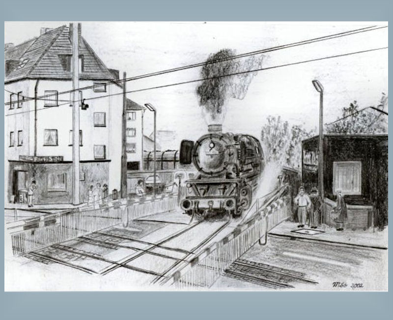 Zeichnung: Bahnübergang Altenessener Str, Essen